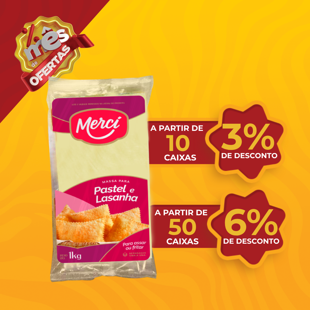 Massa de Pastel Cong 1kg - Merc&iacute;